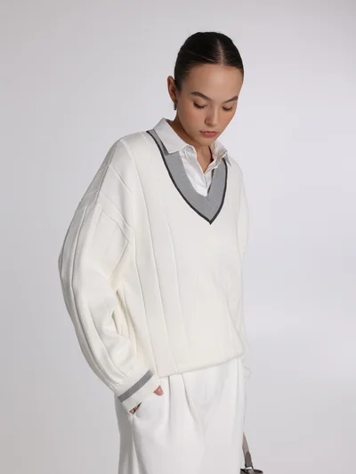 Пуловер цвет белый — превью 2