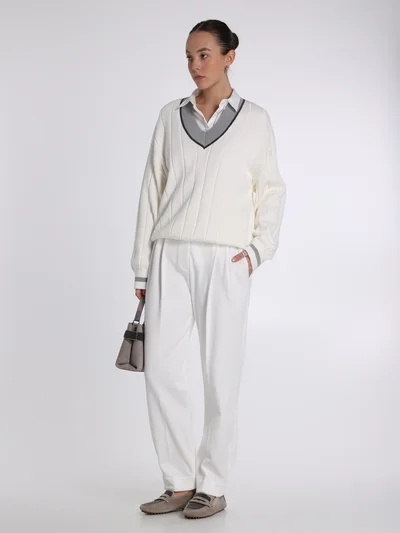 Пуловер цвет белый — превью 3