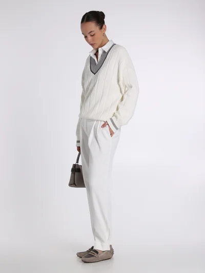 Пуловер цвет белый — превью 4