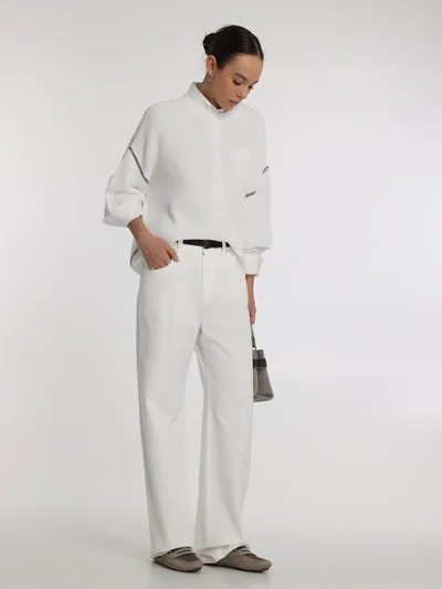 Джинсы цвет молочный — превью 5