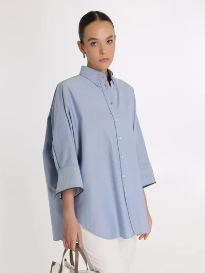 Рубашка цвет голубой — превью 4