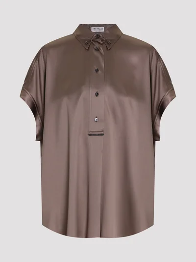 Блузка цвет кофейный — превью 1