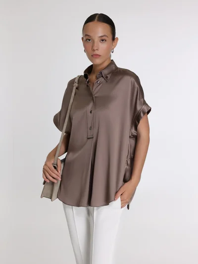 Блузка цвет кофейный — превью 2