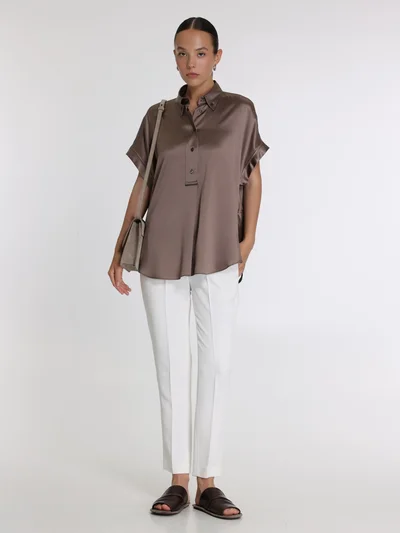 Блузка цвет кофейный — превью 3