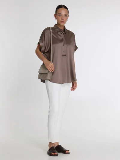 Блузка цвет кофейный — превью 4