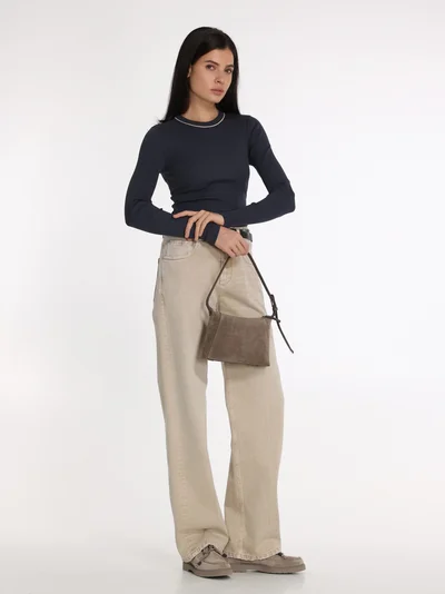 Лонгслив цвет синий — превью 5