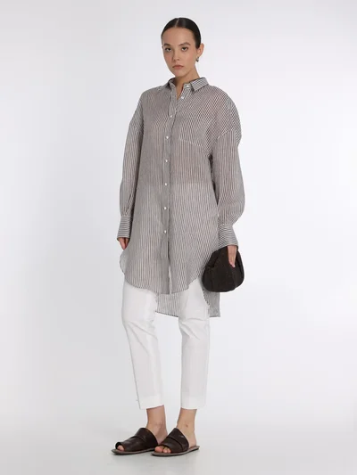 Рубашка цвет коричневая — превью 3