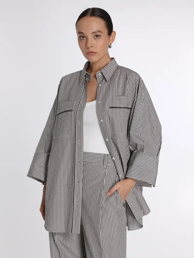 Рубашка цвет шоколадно-белый — превью 2