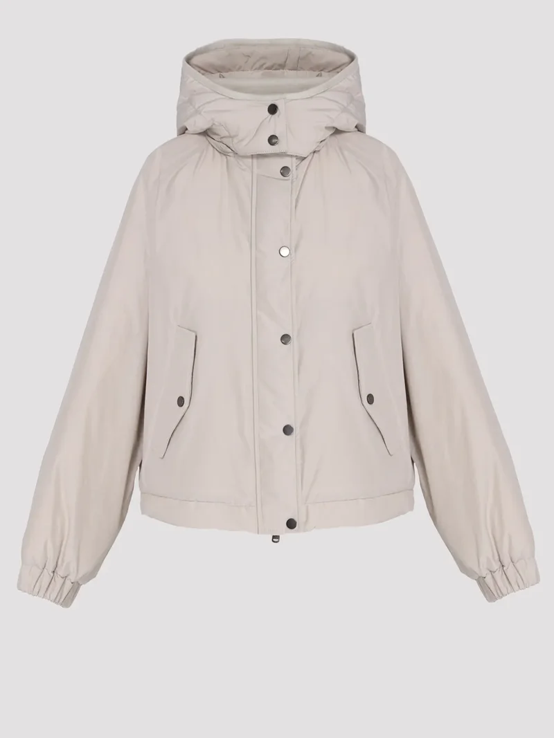 Пуховик цвет бежево-серый