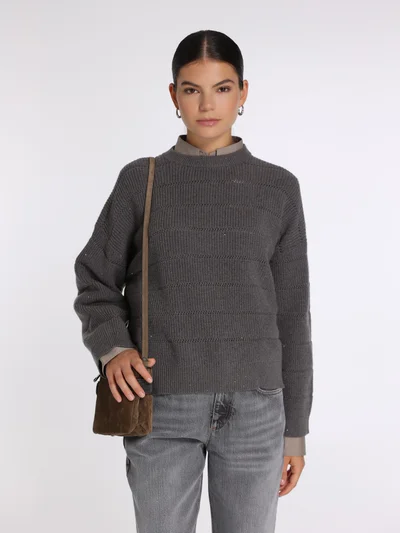 Джемпер цвет серо-коричневый — превью 2