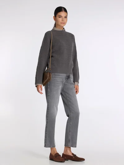 Джемпер цвет серо-коричневый — превью 3