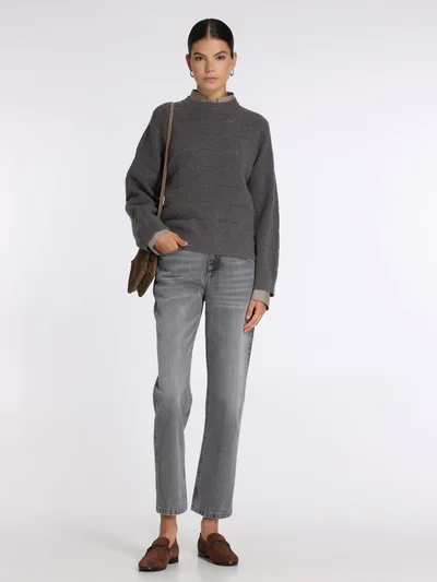 Джемпер цвет серо-коричневый — превью 4