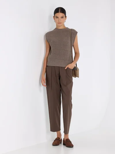 Жилет цвет светло-коричневый — превью 3