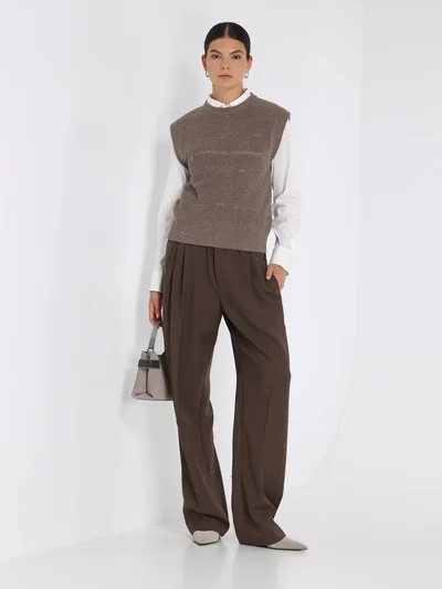 Жилет цвет светло-коричневый — превью 4