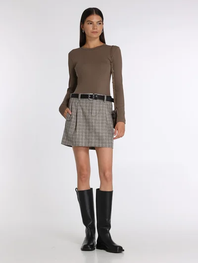 Юбка цвет коричневая — превью 2