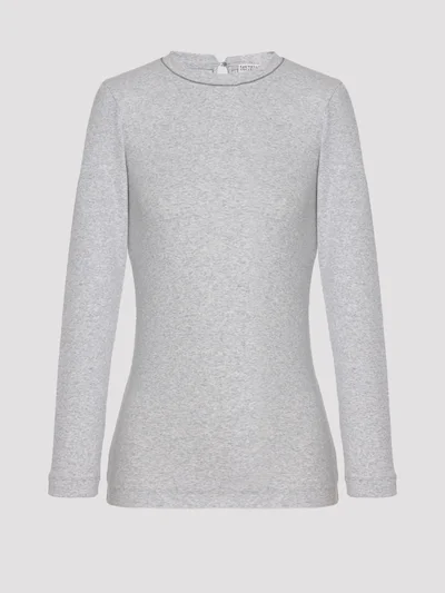 Лонгслив цвет коричневый — превью 1