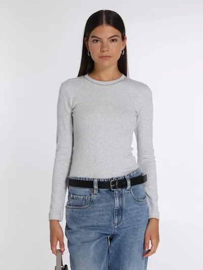 Лонгслив цвет коричневый — превью 2