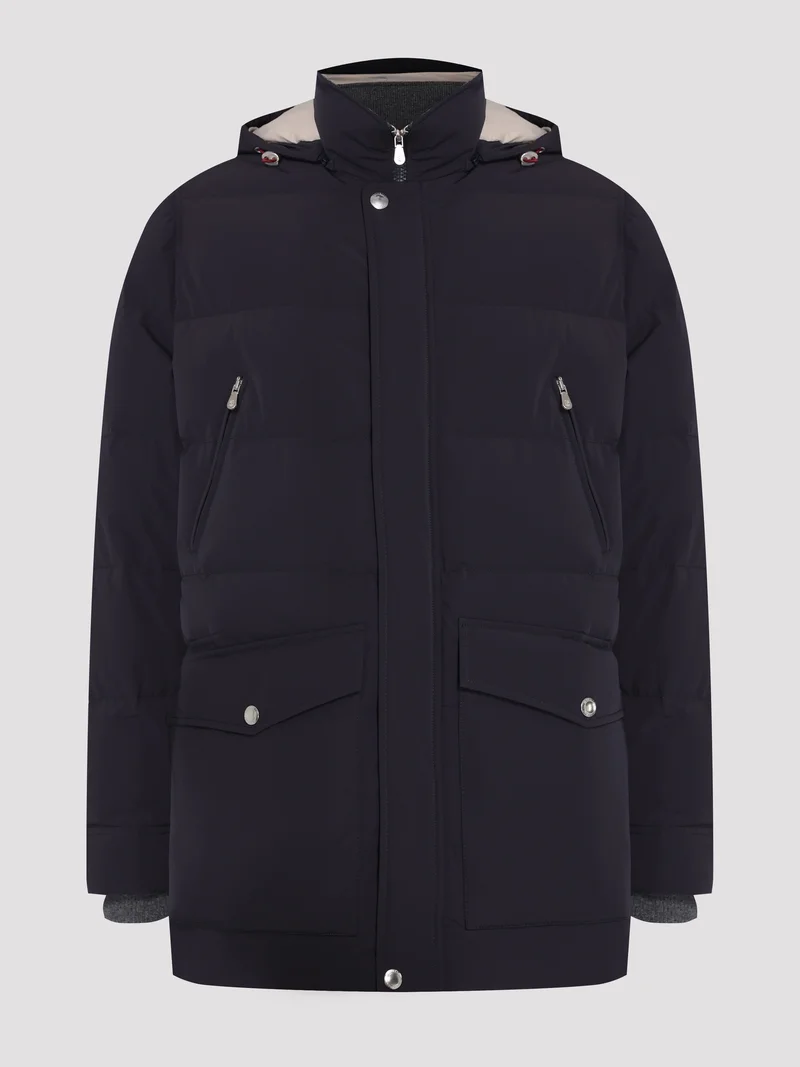 Пуховик цвет темно-синий