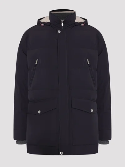 Пуховик цвет темно-синий — превью 1