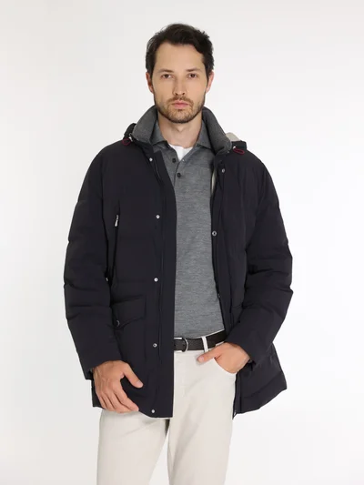 Пуховик цвет темно-синий — превью 2