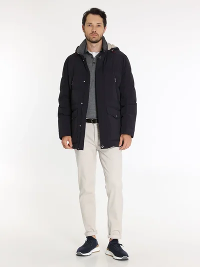 Пуховик цвет темно-синий — превью 3