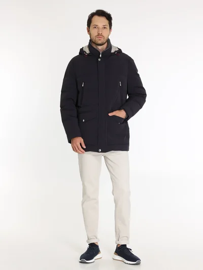 Пуховик цвет темно-синий — превью 4