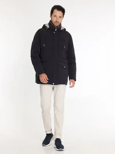 Пуховик цвет темно-синий — превью 5