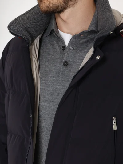 Пуховик цвет темно-синий — превью 7