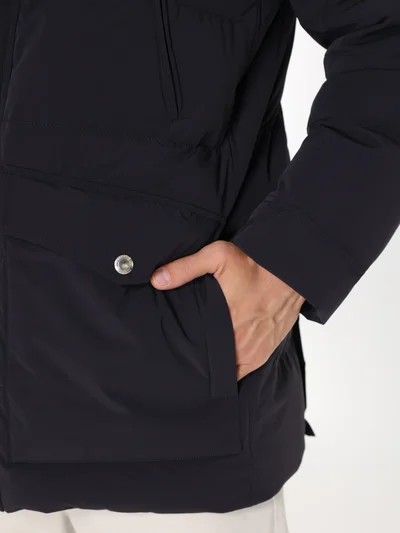 Пуховик цвет темно-синий — превью 8