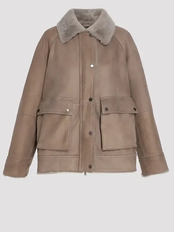 Дубленка цвет светло-коричневый