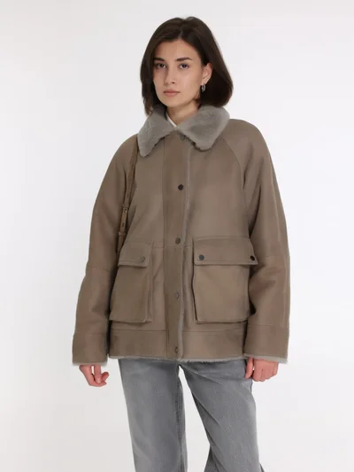 Дубленка цвет светло-коричневый — превью 2