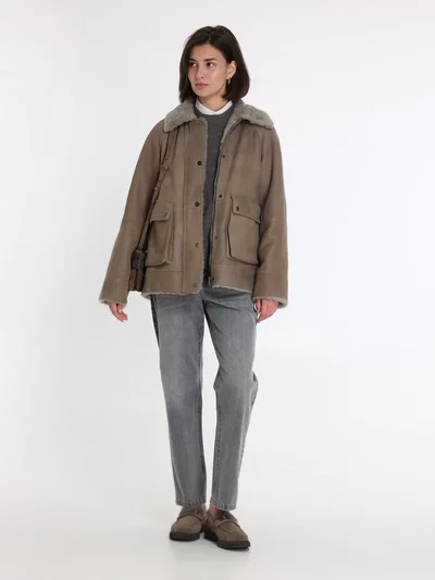 Дубленка цвет светло-коричневый — превью 3