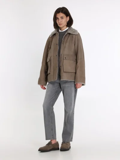 Дубленка цвет светло-коричневый — превью 4