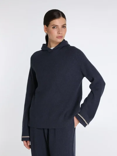 Толстовка цвет темно-синий — превью 2