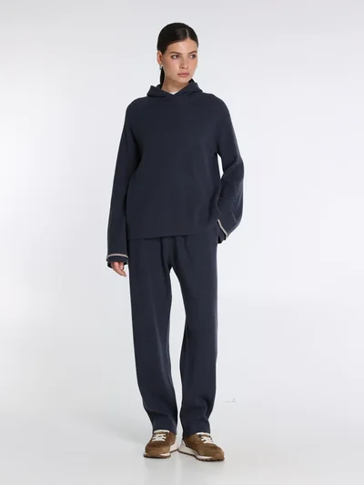 Толстовка цвет темно-синий — превью 3