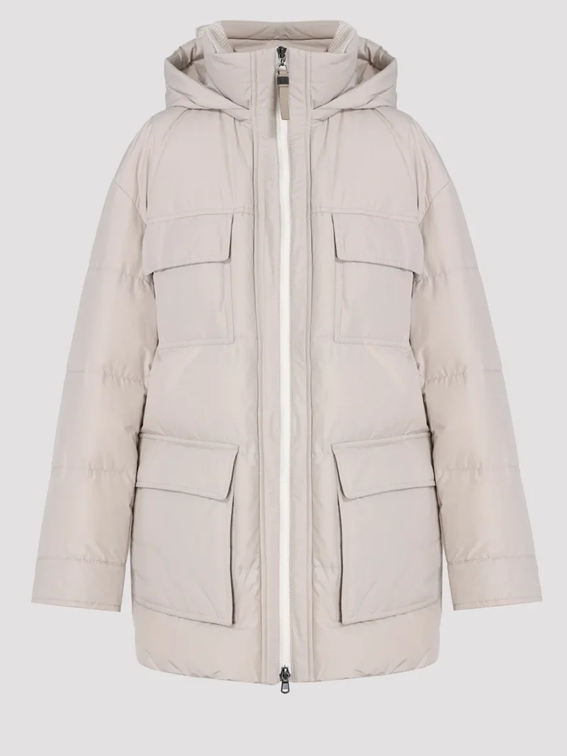 Пуховик цвет светло-серый