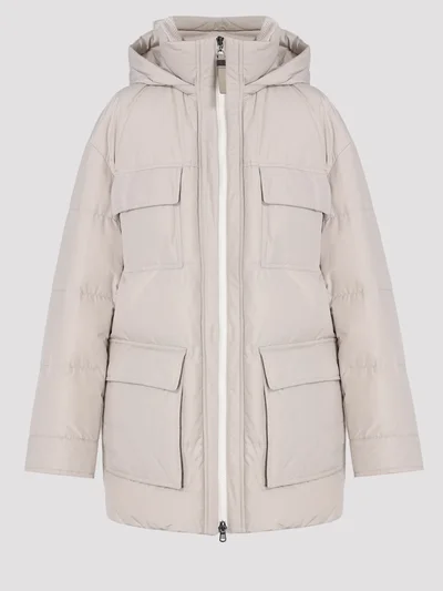 Пуховик цвет светло-серый — превью 1