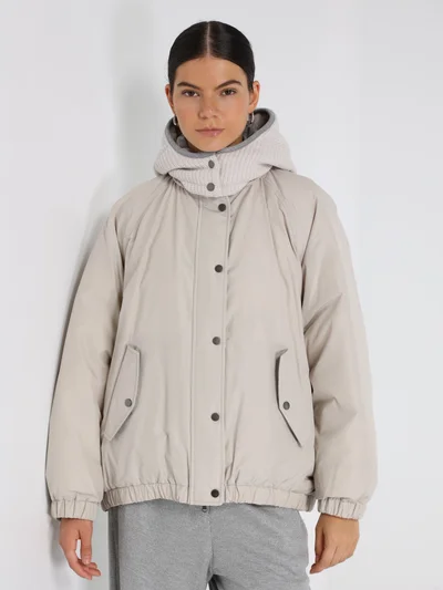 Пуховик цвет светло-серый — превью 2