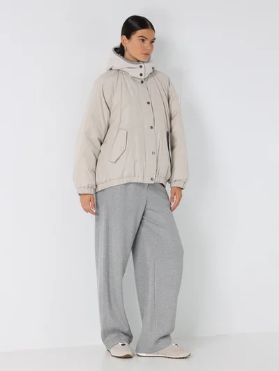 Пуховик цвет светло-серый — превью 5