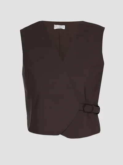 Жилет цвет коричневый — превью 1