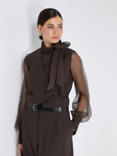 Жилет цвет коричневый — превью 2