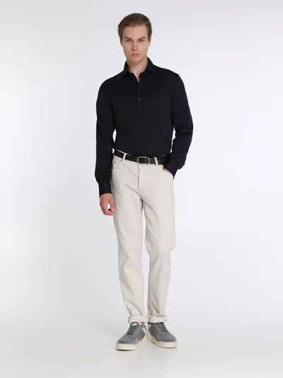 Поло цвет темно-синий — превью 3