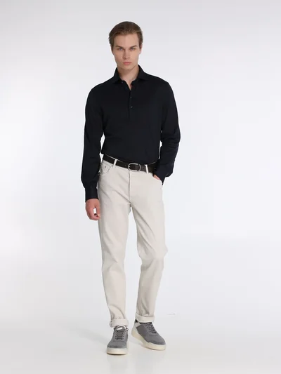 Поло цвет темно-синий — превью 4