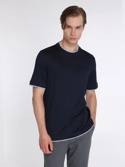 Футболка цвет темно-синий — превью 2