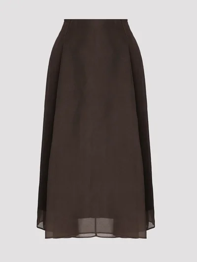 Юбка цвет коричневый — превью 1