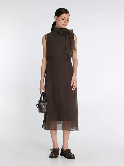 Юбка цвет коричневый — превью 3