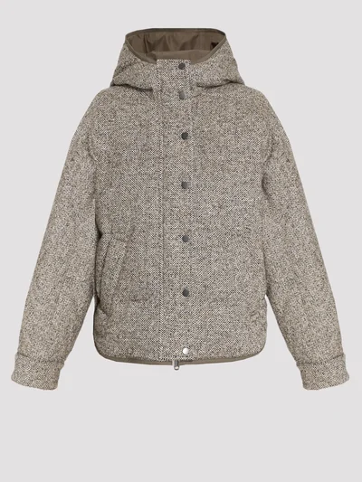 Пуховик цвет бежевый — превью 1