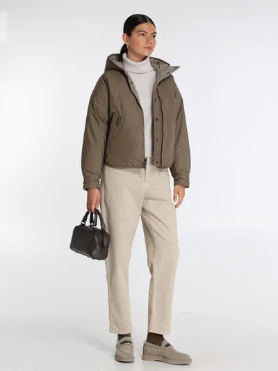 Пуховик цвет бежевый — превью 8