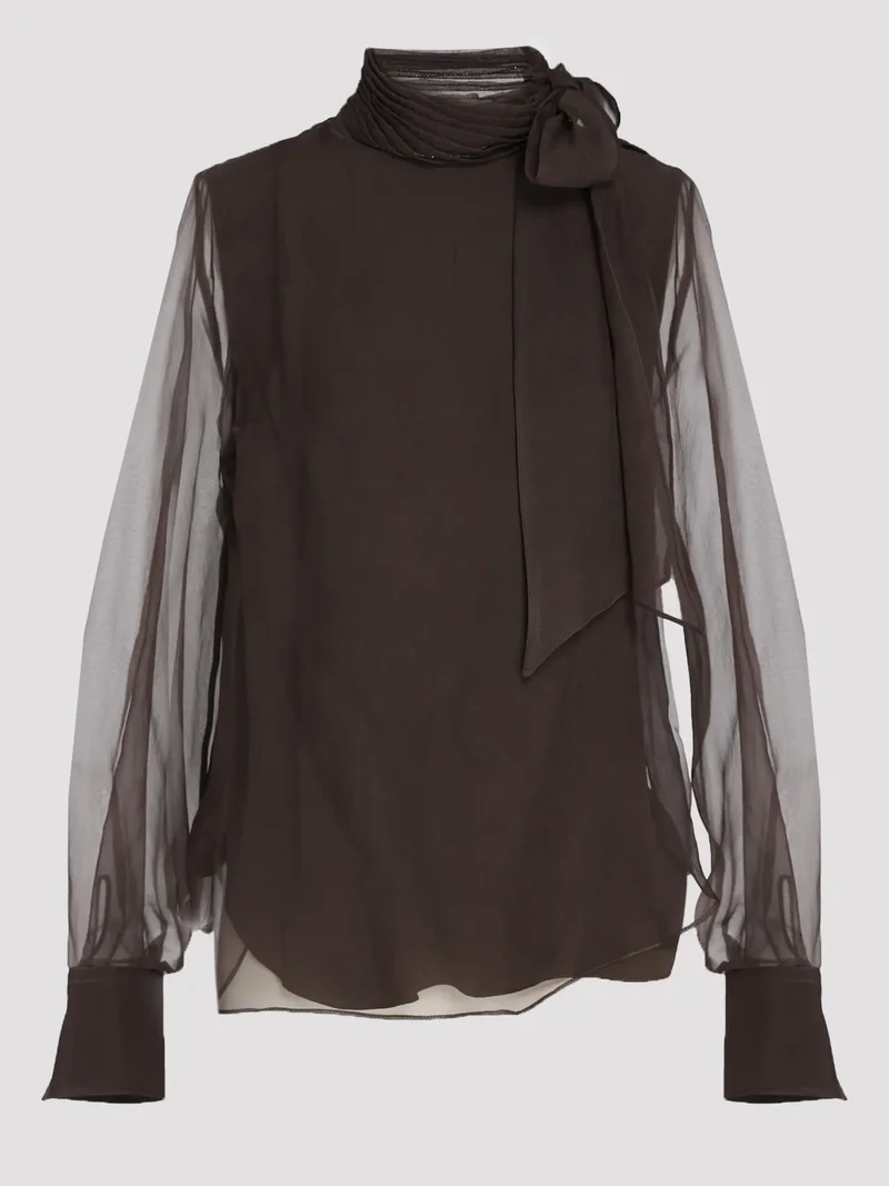 Блузка цвет коричневый