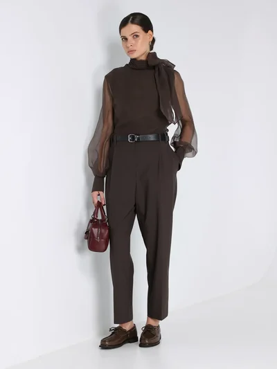 Брюки цвет коричневый — превью 2